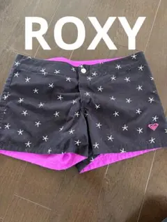 ロキシーROXYリバーシブルサーフパンツ ブラック/ピンク Sロゴ入り