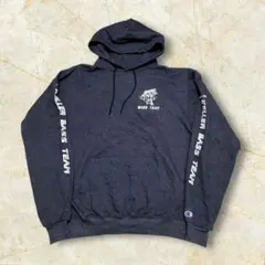 Champion スウェットパーカー 釣りチーム メンズ 肉厚ダークグレーXL