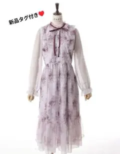新品タグ付き♡axes femme♡フラワープリントチュールOP