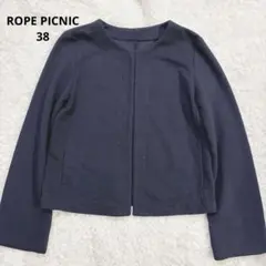 ROPE PICNIC ネイビー ノーカラージャケット 38