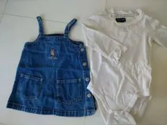 Ralph Lauren デニムジャンパースカートとロンパースセット