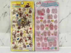 おさるのジョージ　プチドロップステッカー　　　　　　モンチッチ　うるちゅる