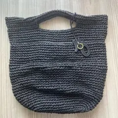 【美品】Mila Owen ペーパーバッグカゴバッグトートバッグ ブラックのサムネイル