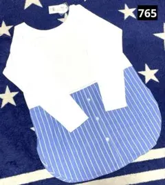 LEPSIM 2Way 長袖シャツワンピ ホワイト・ブルーストライプ