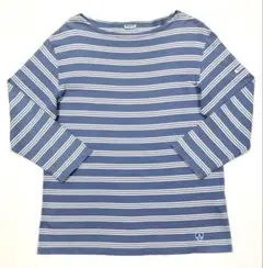 美品「ORCIVAL」ボートネック 7分袖 バスクシャツ 日本製　5/L相当