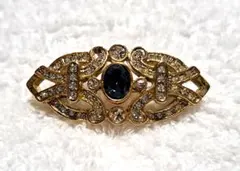 ゴールド ブローチ 青色ストーン