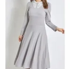 トッコクローゼット レース襟 ニットワンピース ブルー 水色 ♡