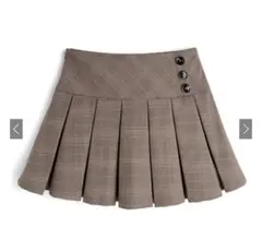 GRL インパン裏地付チェック柄プリーツミニスカート［ac2563］