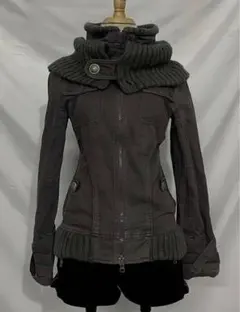 ミリタリー風 ジャケット ハイネック ニットopium 秋冬 y2k 平成