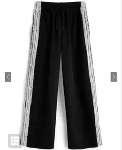 GRL サイドレースラインワイドパンツ[gn429] 即日発送 ブラック