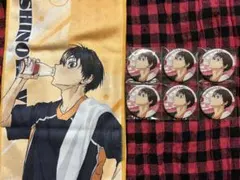 ハイキュー　極楽湯　西谷夕　マフラータオル　缶バッジ