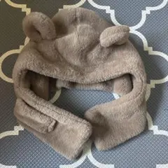 クマ耳 フリース帽子 マフラー