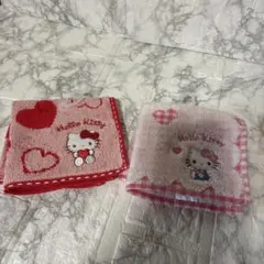 新品　サンリオ　ハローキティ タオルセット 赤 ピンク二枚セット