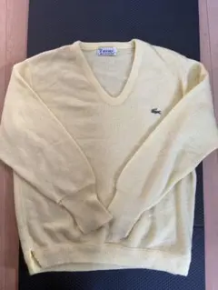 70s EZOD LACOSTE イエロー Vネックニット