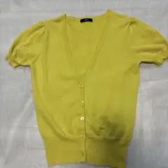 INED イエロー半袖カーディガン M 春夏 9号