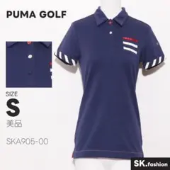 美品 PUMA GOLF トップス ポロシャツ　半袖　トリコロールカラー　刺繍