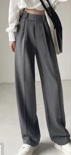 センタープレスワイドタックロングパンツ gm615