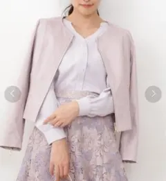 プロポーション ノーカラーフェイクスエードブルゾン S