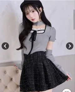 ミシェルマカロン ミシェマカ 美脚スカート ツイード ブラック xs 即日可能