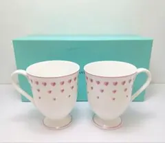 Y2549-7 ティファニー ピンクハート ペア マグカップ 箱付き