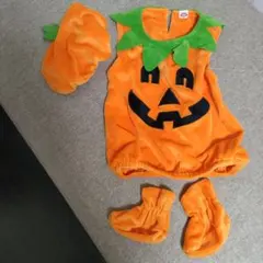 ハロウィン　衣装　仮装　かぼちゃ　90サイズ　3点セット