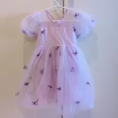 4／27処分！キッズドレスセット ヘアアクセサリー付き ラプンツェル 110