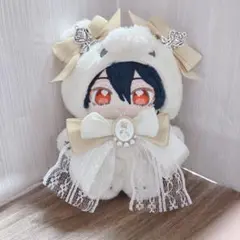 ぬいぐるみ ぬい服 10cm 白 ホワイト 羽 リボン にじぱぺっと にじさん