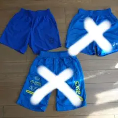 ASICSとDUARIG 青 ハーフパンツ140 3点セット