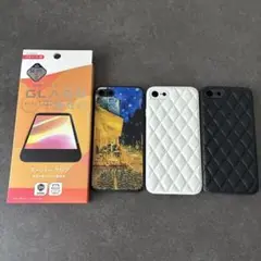 iPhoneSE(2/3) 画面保護ガラス、ケースセット