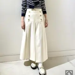 allureville ポリエステルツイルマリンスカート　ホワイト 01のサムネイル
