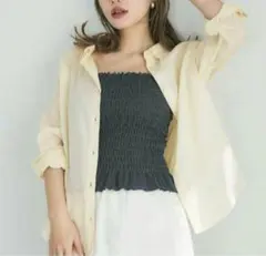 coca ガーゼシャツ　イエロー　M