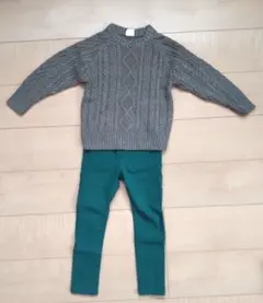 BREEZE ケーブルニット&ストレッチスキニーパンツ 110cm