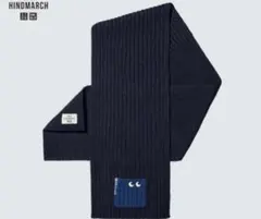 美品　アニヤハインドマーチ ヒートテックニットマフラー　ユニクロ　ネイビー