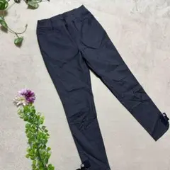 極美品【Pixie Heart】カジュアルパンツ S 裾リボン ビジュー 伸縮性