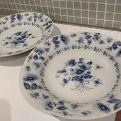 【2枚セット】toto ORIGINAL ブルーフラワー パスタ皿 スープ皿のサムネイル