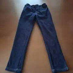 新品裏起毛裏ボア暖パンデニム調ロングパンツ150センチ
