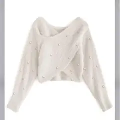 GRL パールカシュクール シャギーニット オフショル ワンショル 売り切れ済み