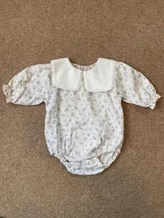 セーラー襟 花柄ロンパース 70