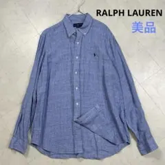 〈美品〉RALPH LAUREN【XL相当】リネン チェックシャツ