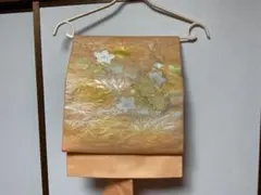夏物　名古屋帯　オレンジ　花模様 和装　着物のサムネイル
