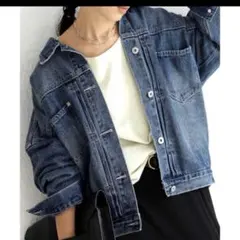 アンティカ antiqua デニムジャケット　ビッグシルエット　Gジャン　2nd