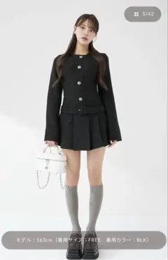 Darichダーリッチ　ボックスプリーツツイードミニワンピース