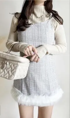 ファーラメツイードミニキャミワンピース