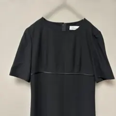 ブラックフォーマル　半袖ワンピース(Ｓ)喪服　シンプルワンピース