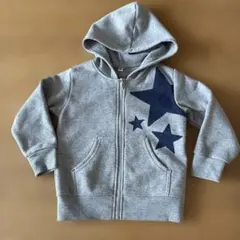 キッズ パーカー グレー 星柄 100cm