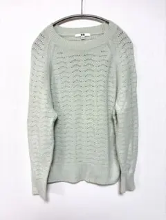 【UNIQLO】ライトスフレヤーンポインテールクルーネックセーター 長袖