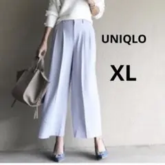 新品 UNIQLO XL ラベンダー ドレープワイドパンツ スラックス 薄紫
