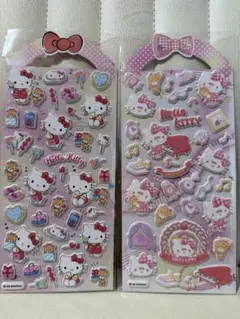 ハローキティ ふっくらステッカーシール2枚セット①