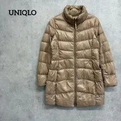 ユニクロ ウルトラライトダウン コート ベージュ　光沢あり M