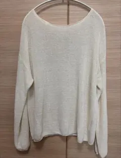 スローブイエナ リネン混ボートネックニット